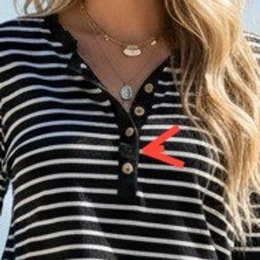 Long Sleeve Shirt with Lace Trim Medallion Buttons Casual Whimsygoth Shabby Chic - Picture 9 of 9
